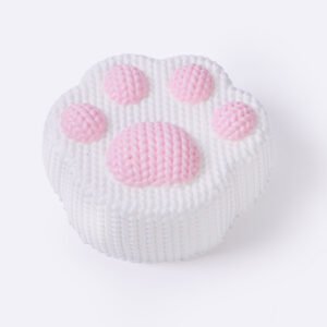 Hvít og bleik prjónaloppa squishy 🐾